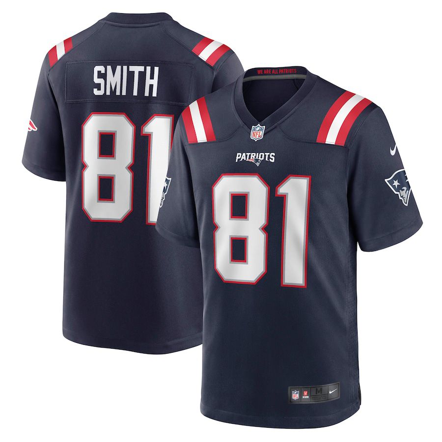 Men New England Patriots #81 Jonnu Smith Nike Navy Game Player NFL Jersey
